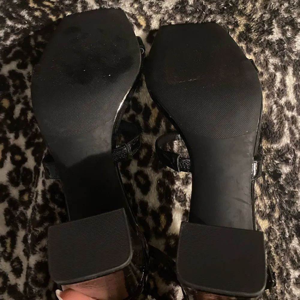 Nordstrom Adelaide patent leather black Block Heel Sandal size 9.5 NWOT - Image 5