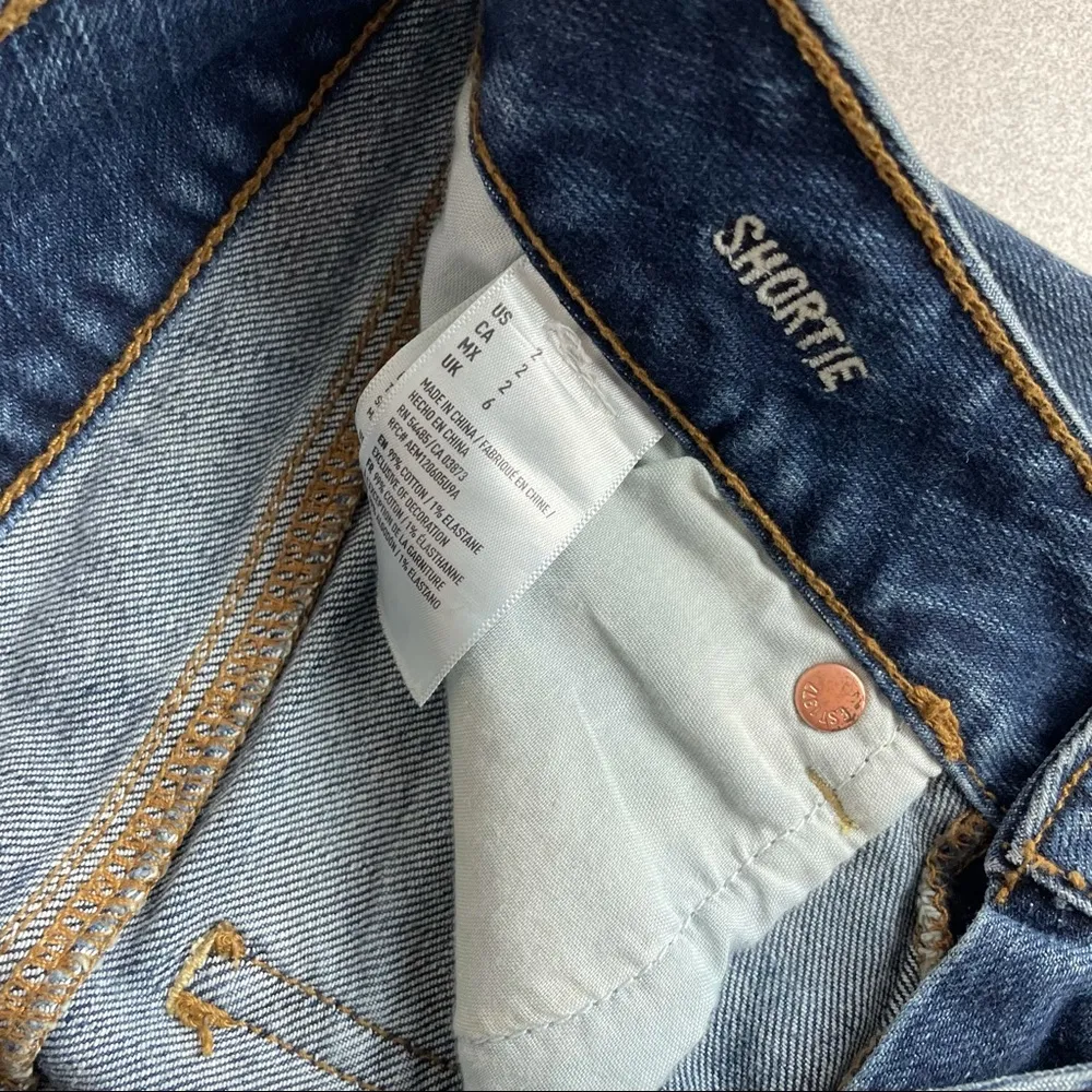 American Eagle Shortie Distressed Denim Shorts - Image 6