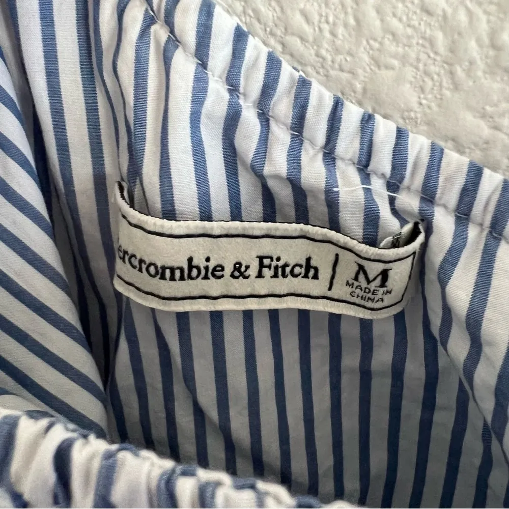 Abercrombie & Fitch Embroidered Floral Single Shoulder Striped Cotton Tank Med - Image 5