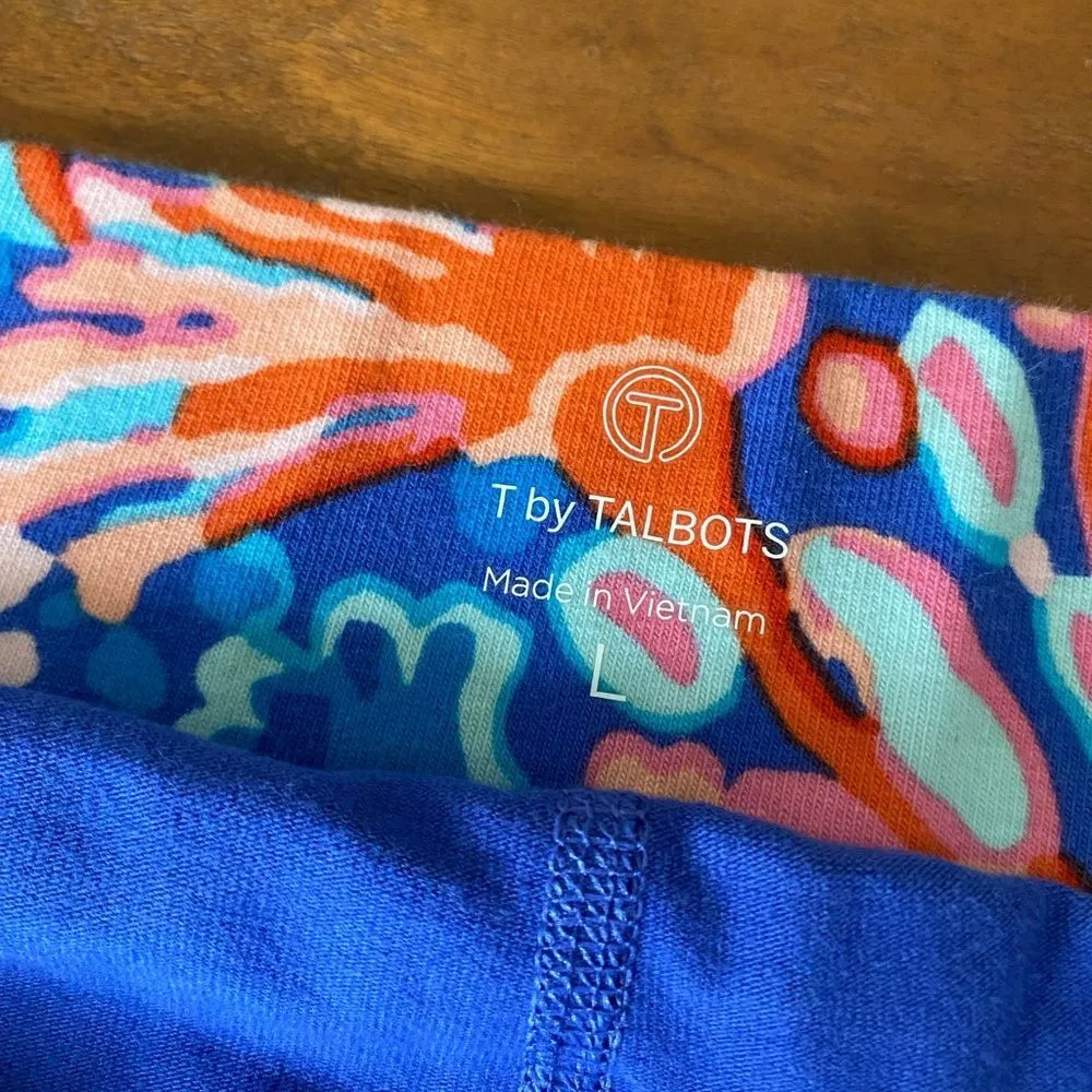 NWT Talbots size large coral blue red mini skirt skort beach - Image 3