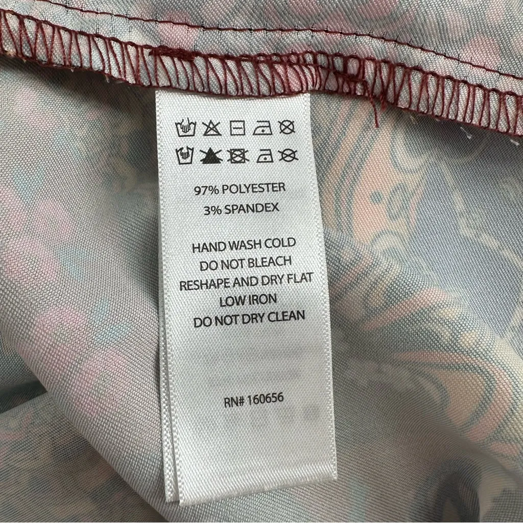 Rachel Zoe Satiny Bandana Print Multicolor Halter Top size Medium Tie Neck Back - Image 9