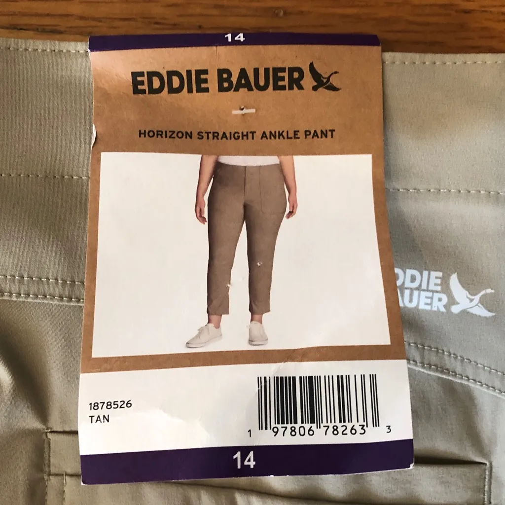 Eddie Bauer Women's Tan Cropped Ankle Pants, 14 - Image 11