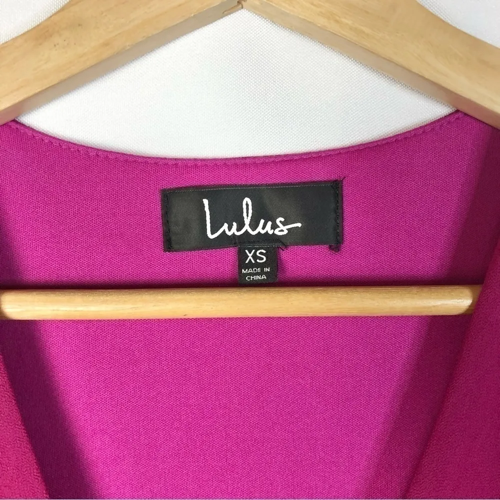 Lulu's Wonderous Water Lilies Magenta Pink Long Sleeve Maxi Dress XS - Image 7