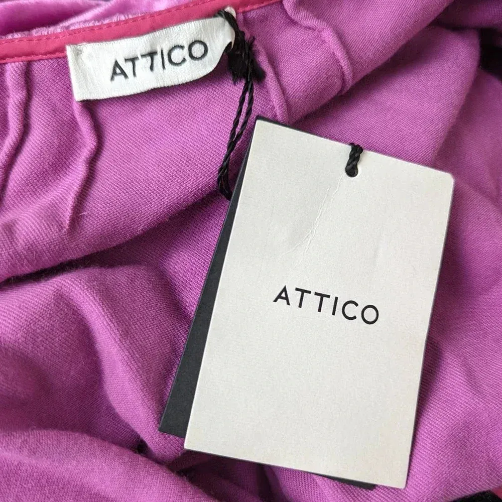 The Attico Velvet Wrap Dress Black Pink Size X - Image 3