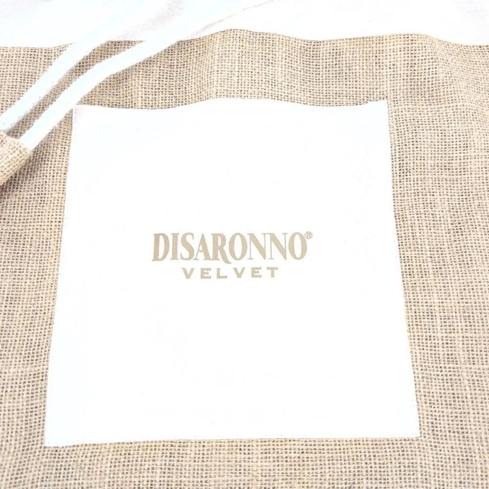 DiSaronno Velvet Cream Canvas Drawstring Bucket Bag / Backpack with Pocket - Image 4