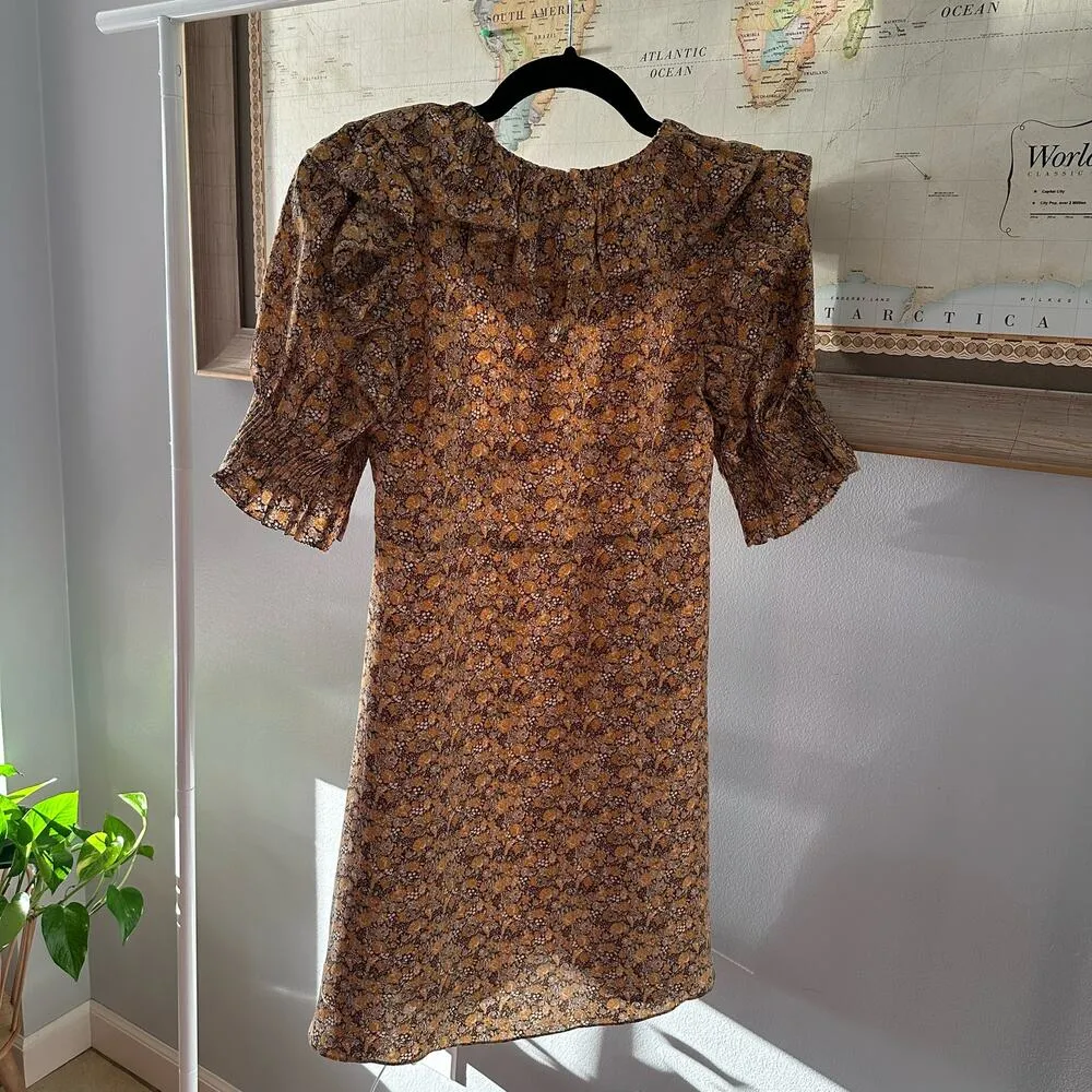 Doen Lady Emma Floral Baudoin Dress Yellow Size XS - Image 5