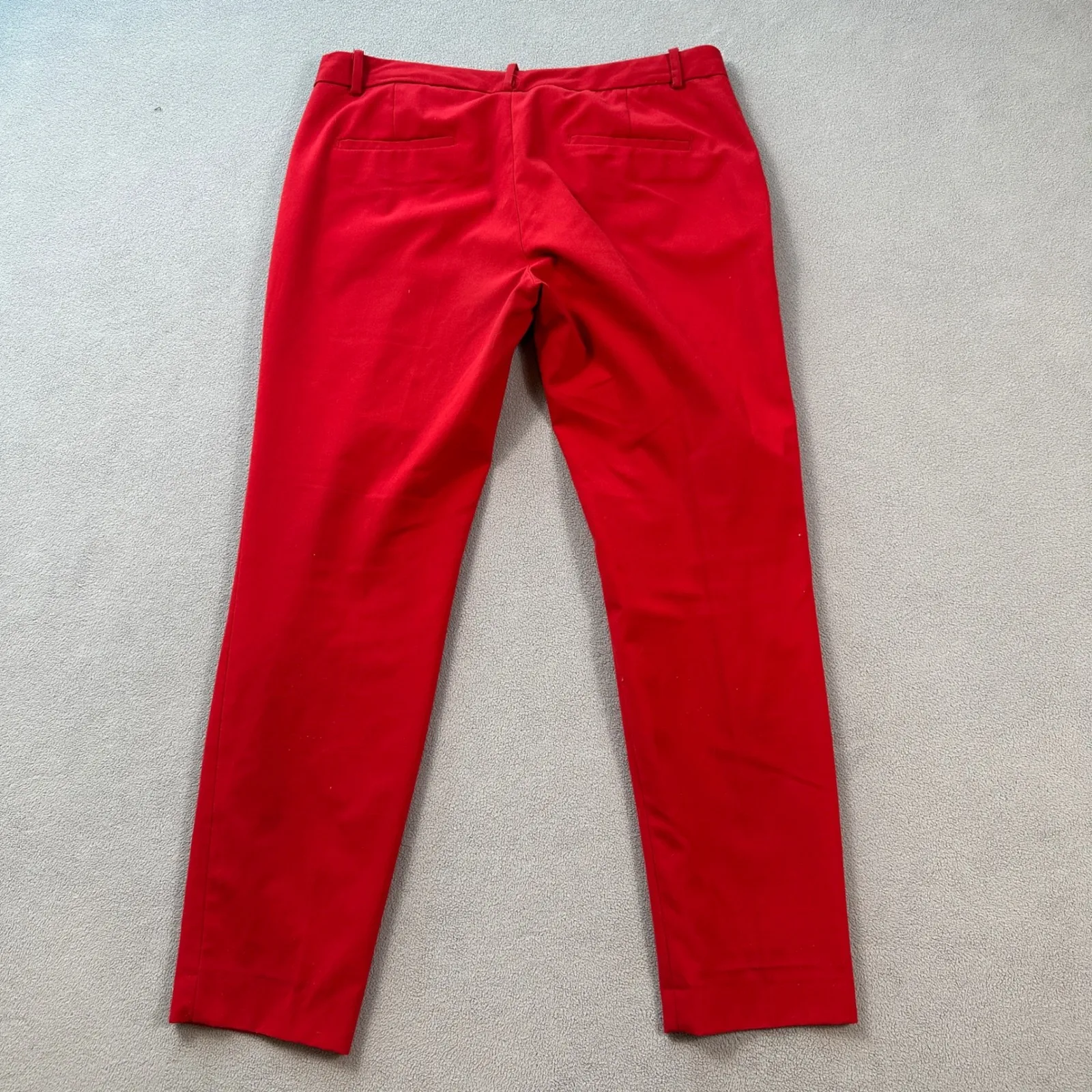 ZARA BASIC Womens Pants Trousers M 32x27 Red Straight Leg Mid Rise Work Pockets Size M - Image 2