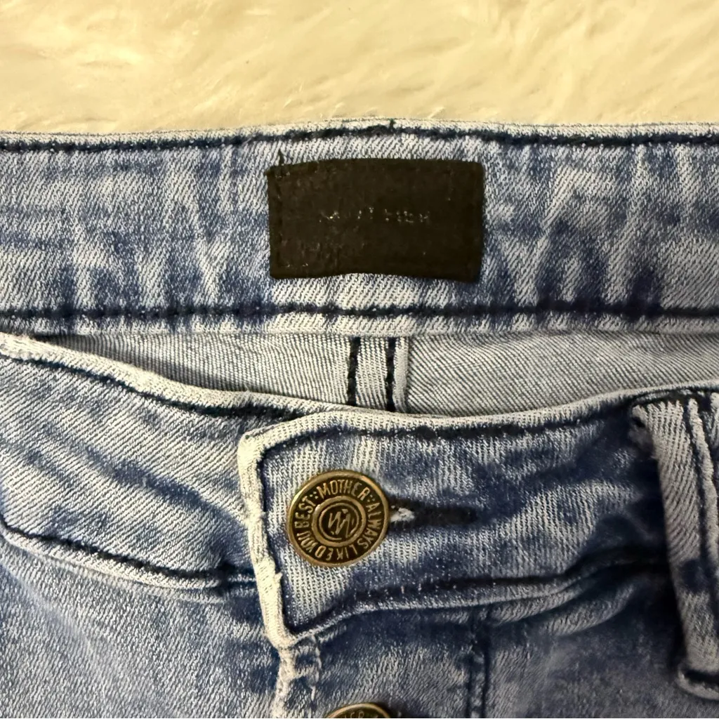 MOTHER Denim Insider Crop Step Fray Jeans – Not Guilty Wash – Size 26 Blue - Image 5