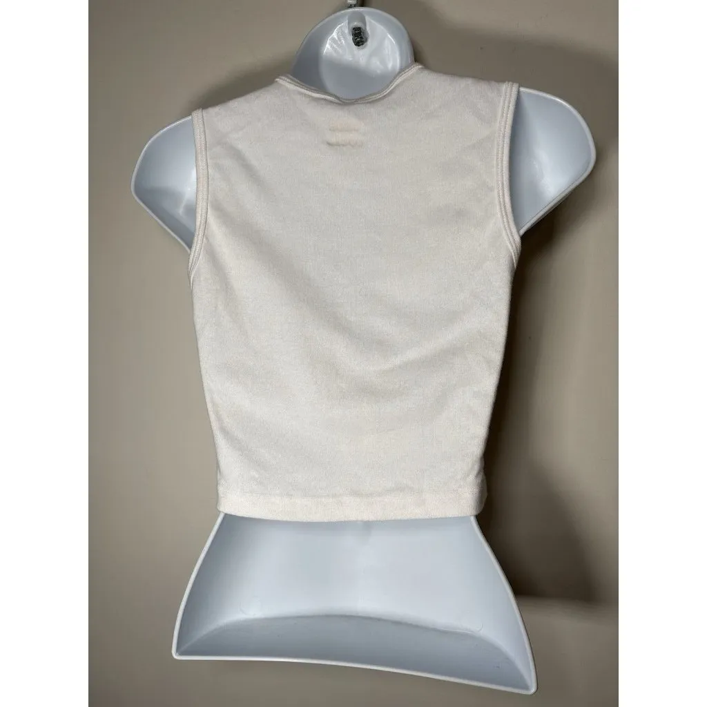 Dancing Boots Size Small White Tank Crop Top - Image 3