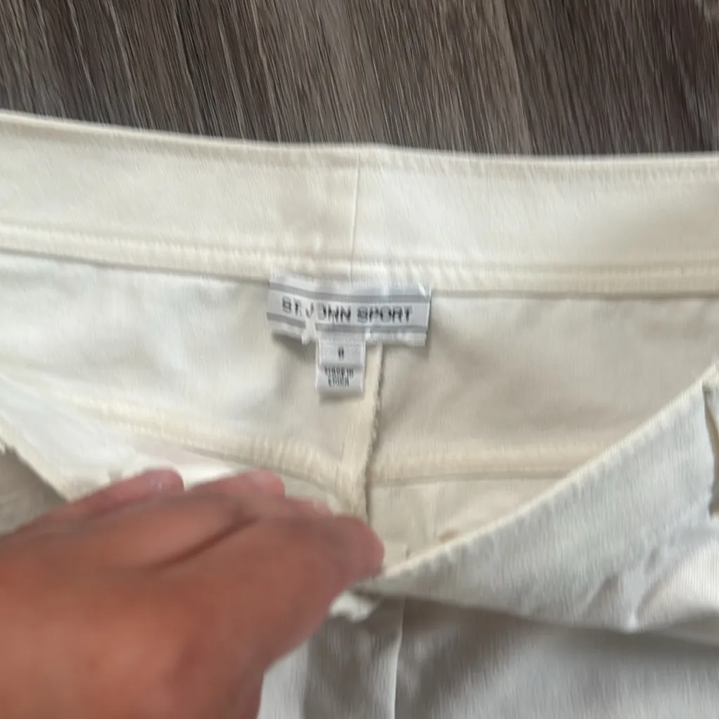 Elegant White Wide Leg Women's Pants 8 Stretch Flare - Image 3