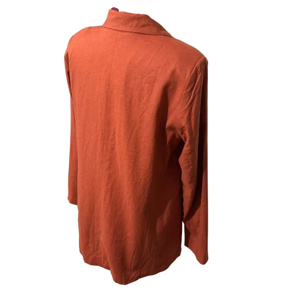 SANCTUARY Kora Linen Blend Blazer Structured Fully Lined Cool Clay NWT Medium - Image 5