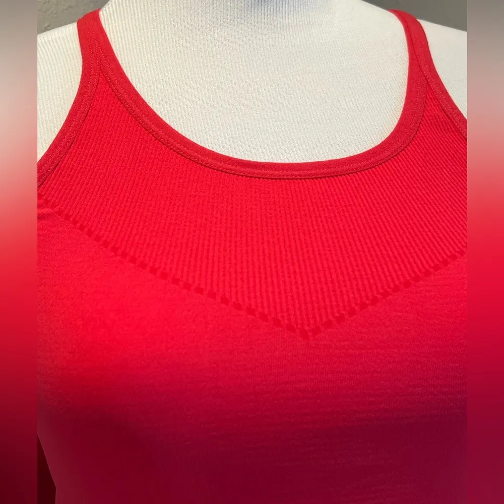 LOLE athletic tank top yoga top size small medium racer back red orange color - Image 3