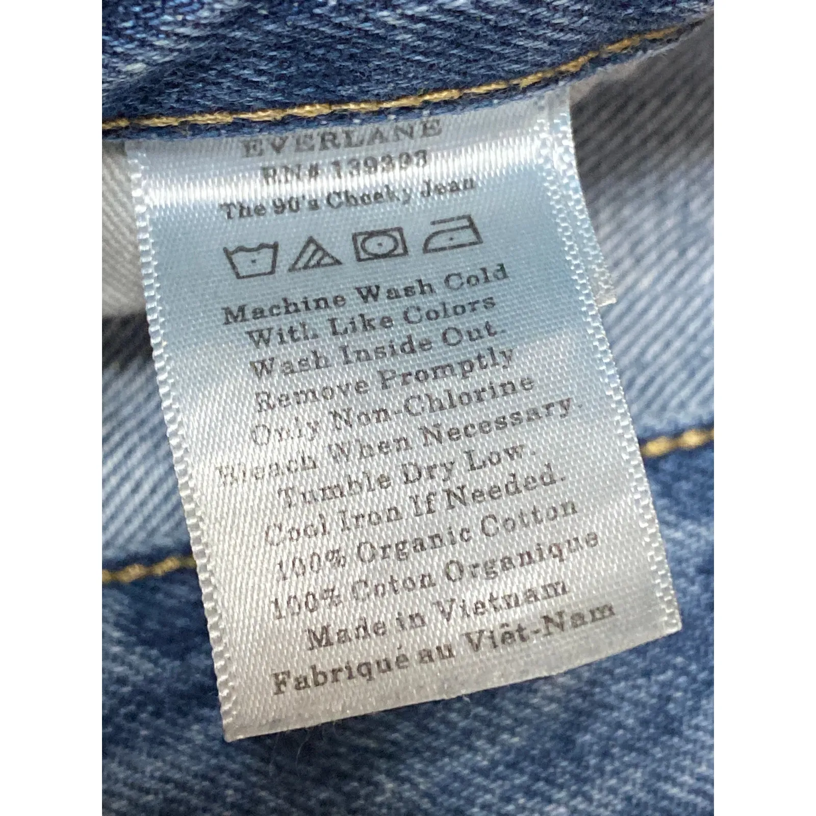 Everlane The 90's Cheeky Women's Blue High Waisted Straight Denim Jeans Pants 25 - Image 4