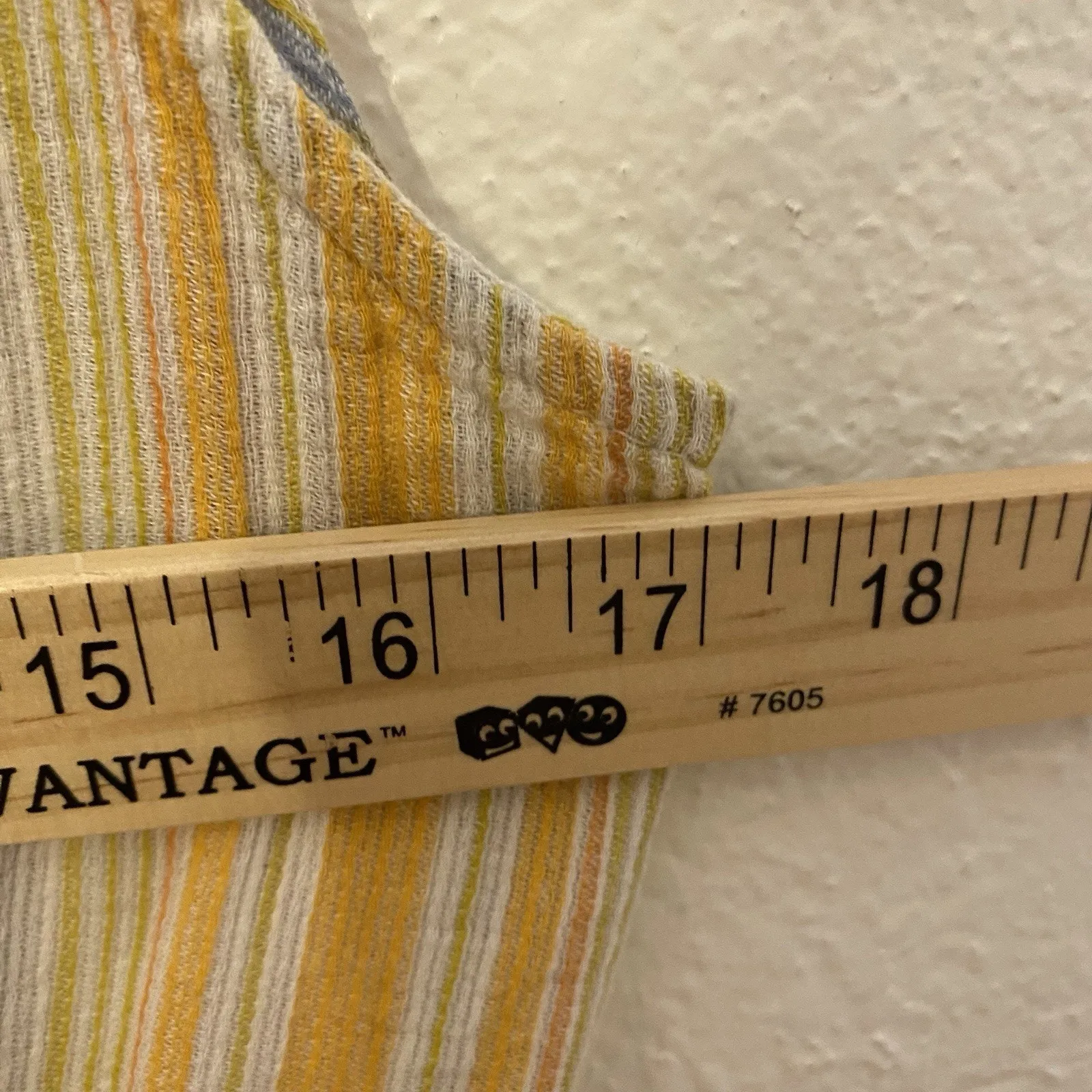 PrAna California Dreaming Ruffle Striped Maxi Dress In Golden Hour Yellow XS - Image 5