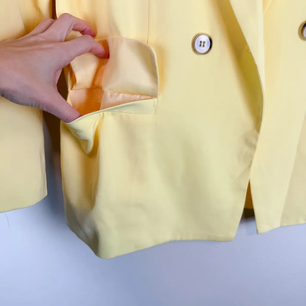 VICI  Glow Getter Double Breasted Blazer Lemon Yellow Oversized Size Medium - Image 8
