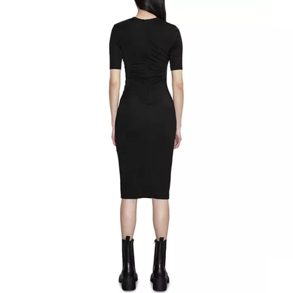 Et Ochs Isabelle Ruched Midi Dress in Black, Size 0 NEW w/Tag $1,195 Black - Image 3