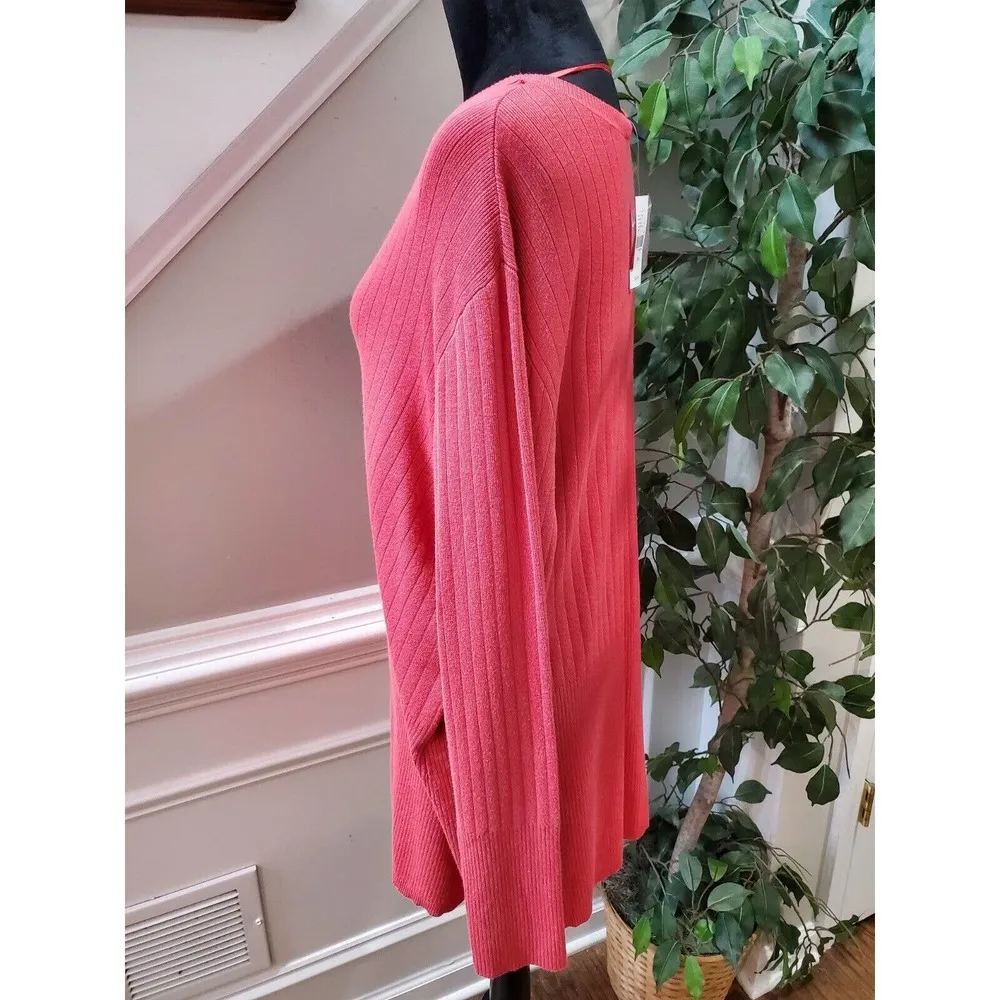 Lane Bryant Women's Pink Rayon V-Neck Long Sleeve Casual Top Blouse Size 22/24 - Image 5