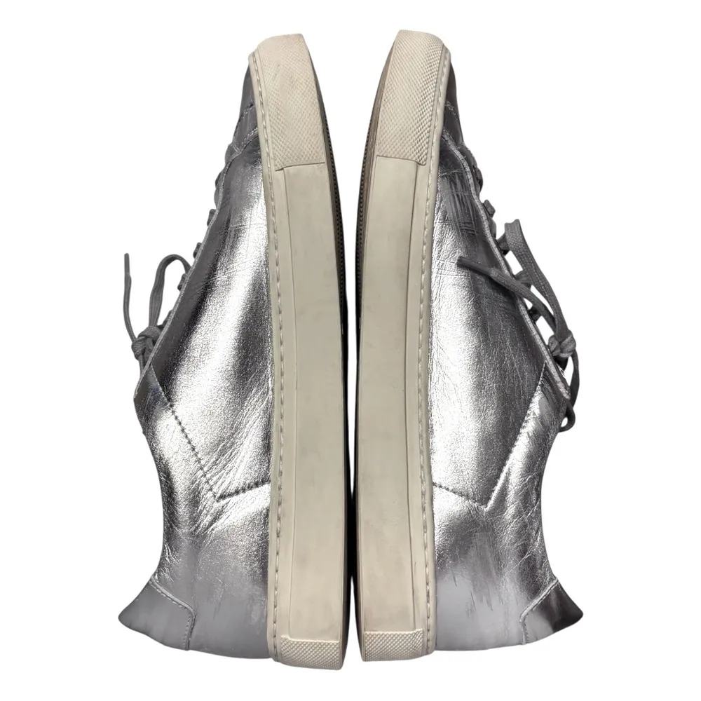 WOMAN by COMMON PROJECTS Achilles Retro Leather Low Top Sneakers Silver Size 38 - Image 7