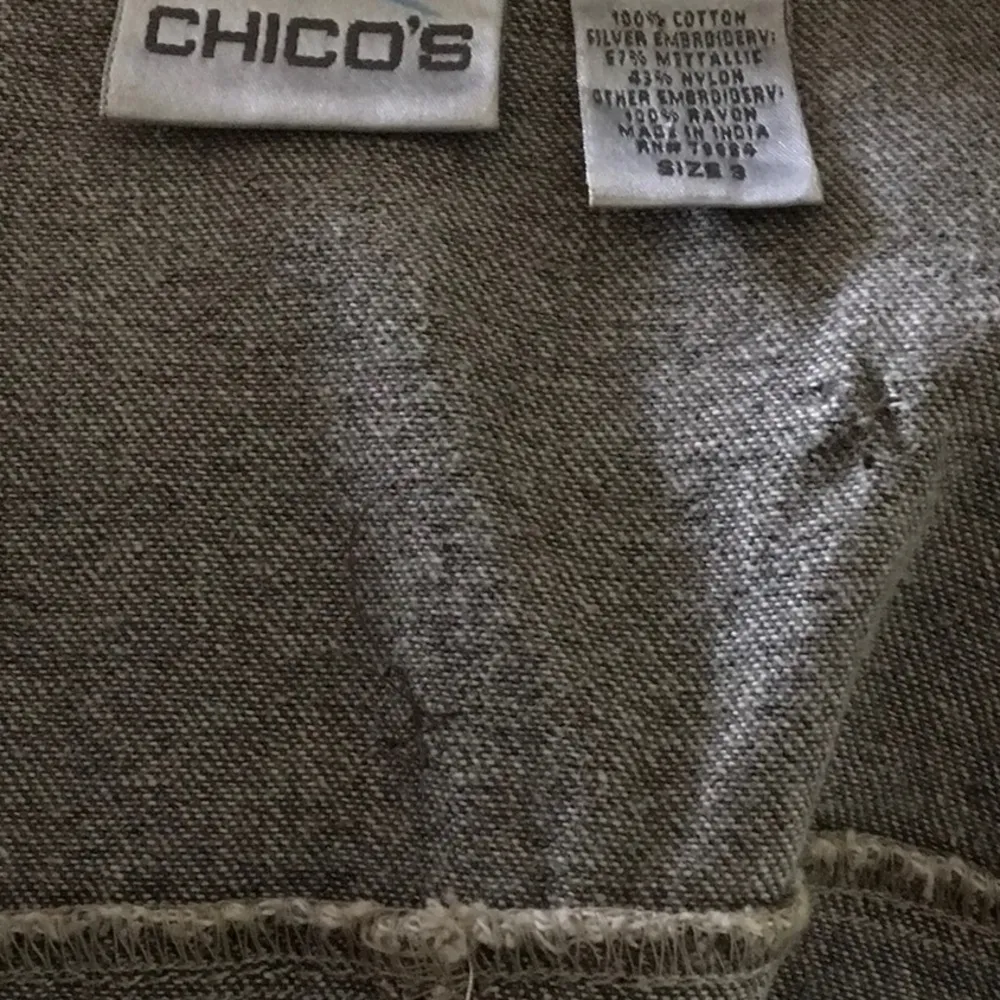 Chico’s Beaded button down Sage long Jacket - Image 9