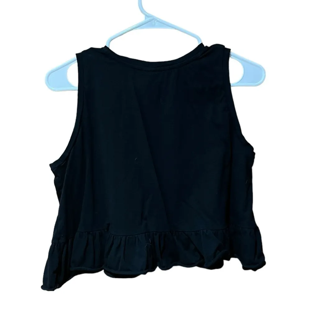 Wild Fable Black Sleeveless Cropped Ruffle Tank Top Shirt Women’s Size Small - Image 3