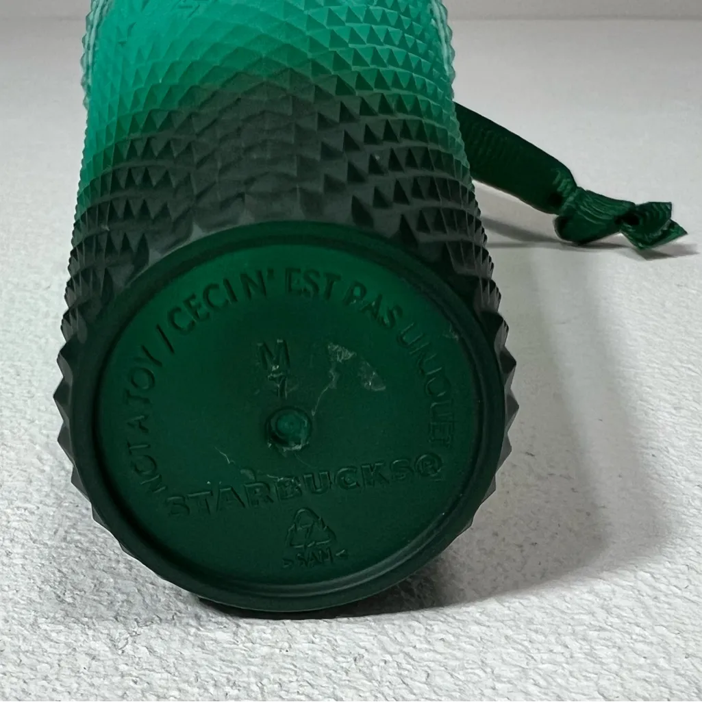 Starbucks Cold Cup Keychain & Ornament Ombre Teal Gradient Textured Tumbler Cup - Image 9