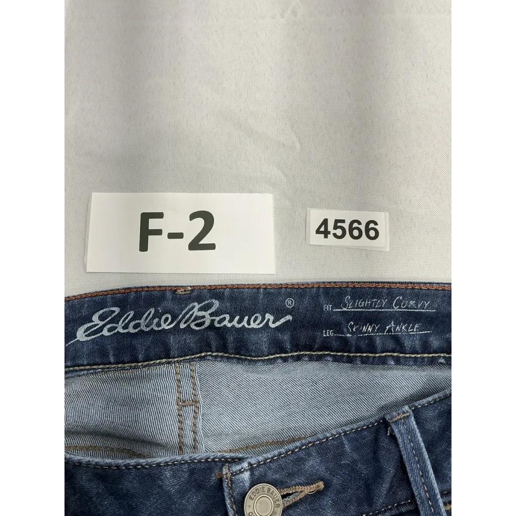 Womans Eddie Bauer Blue Jeans 10 Slightly Curvy Skinny Ankle - Image 3