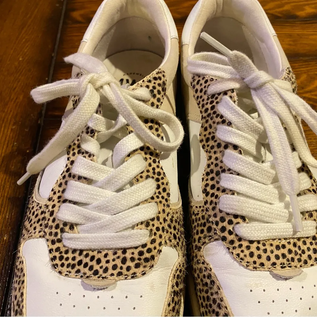 Madewell Court Sneakers in Spotted Calf Hair Sand Beige Multi Size 9 M - Image 3