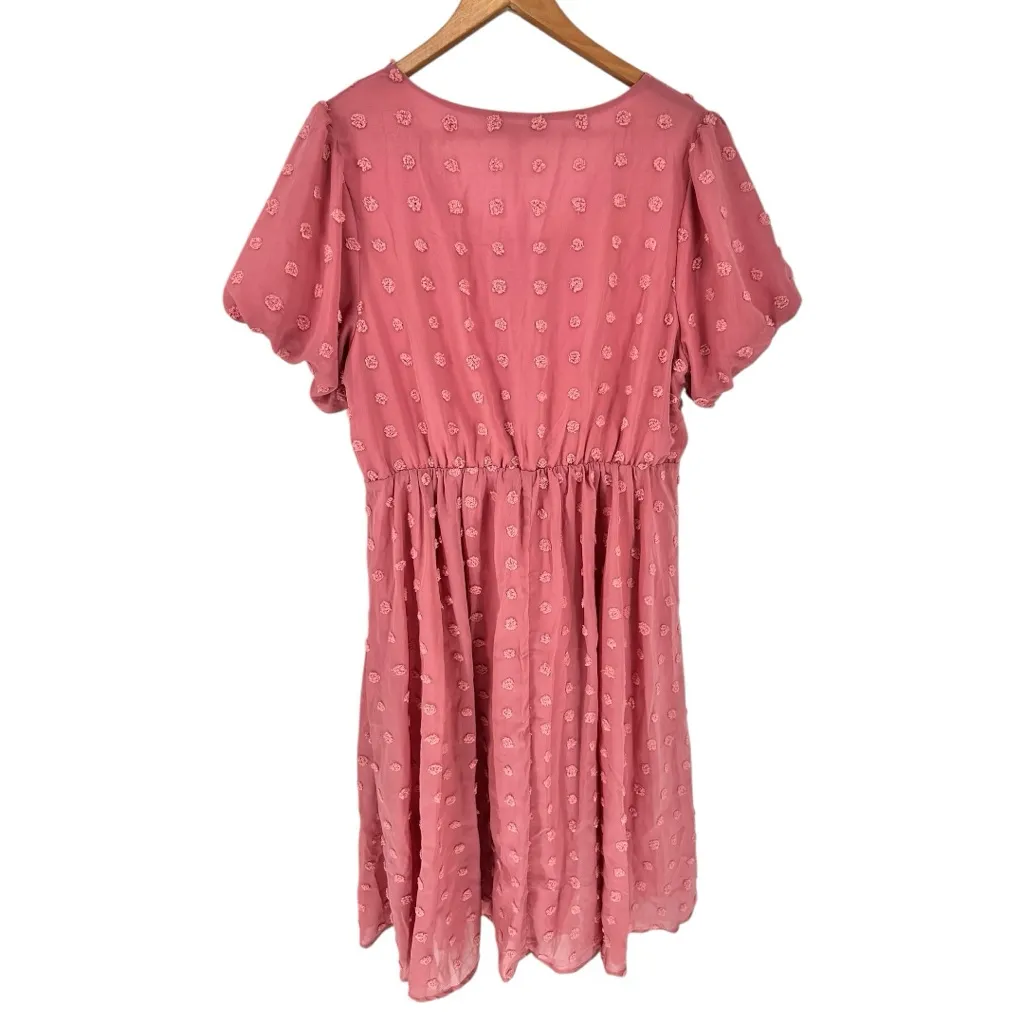 Baltic Born Mila Mauve Swiss Dot Midi Dress size XL NWT Short Sleeves - Image 9