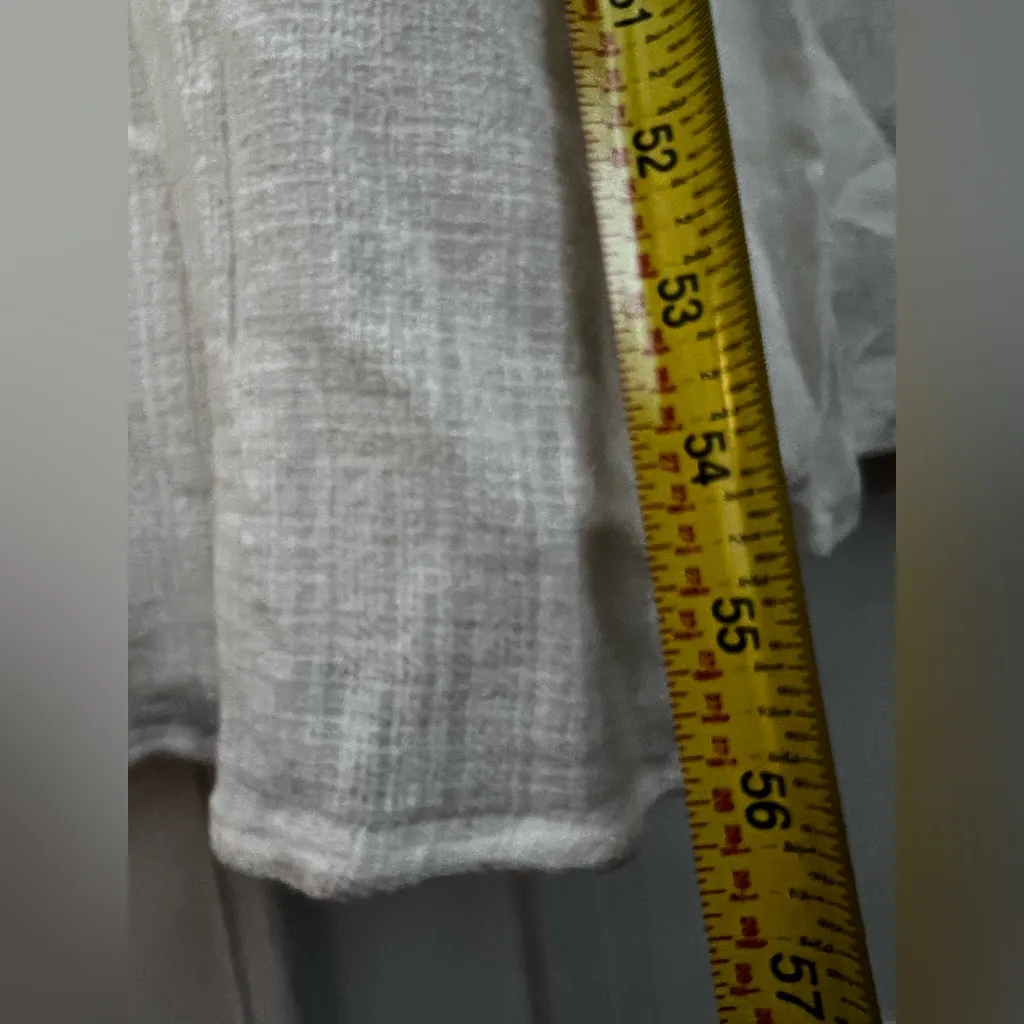 Free People cream gauze Maxi dress layered side slits S - Image 5