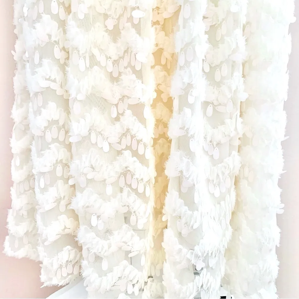 Ivy City Co Cloud Nine Sparkle Cream Textured Smocked Dress. Size 1X - Image 4