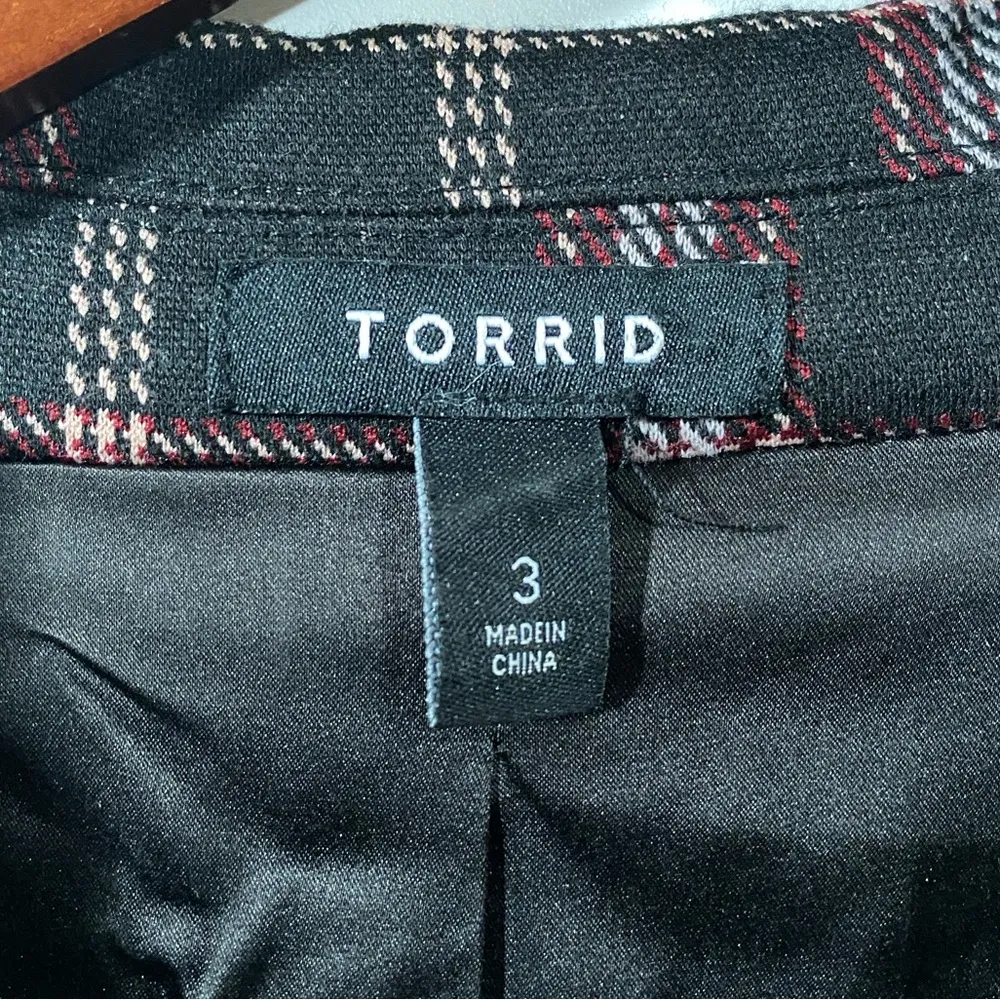 Torrid Studio Double Knit Blazer Jacket in Black Plaid Size 3 (3X/ 22-24) - Image 8