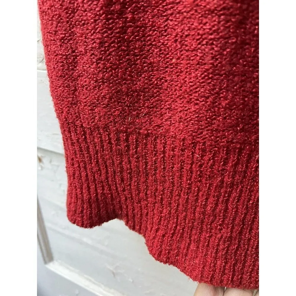 cecily esprit red metallic scoop neck Caterpillar design short sleeve sweater - Image 3