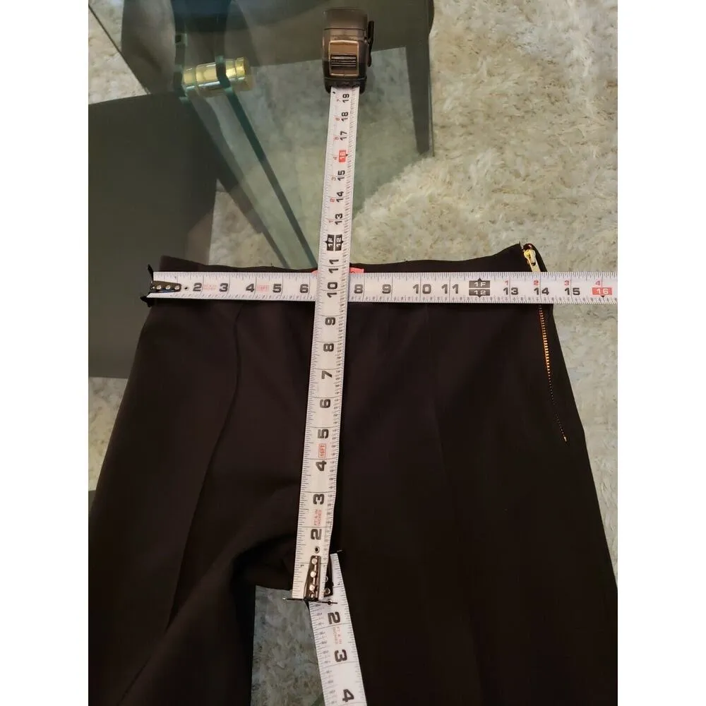 Vilagallo Women's Black Solid Viscose Edoardo Feather Side Zipper Pants 42 L Size L - Image 11