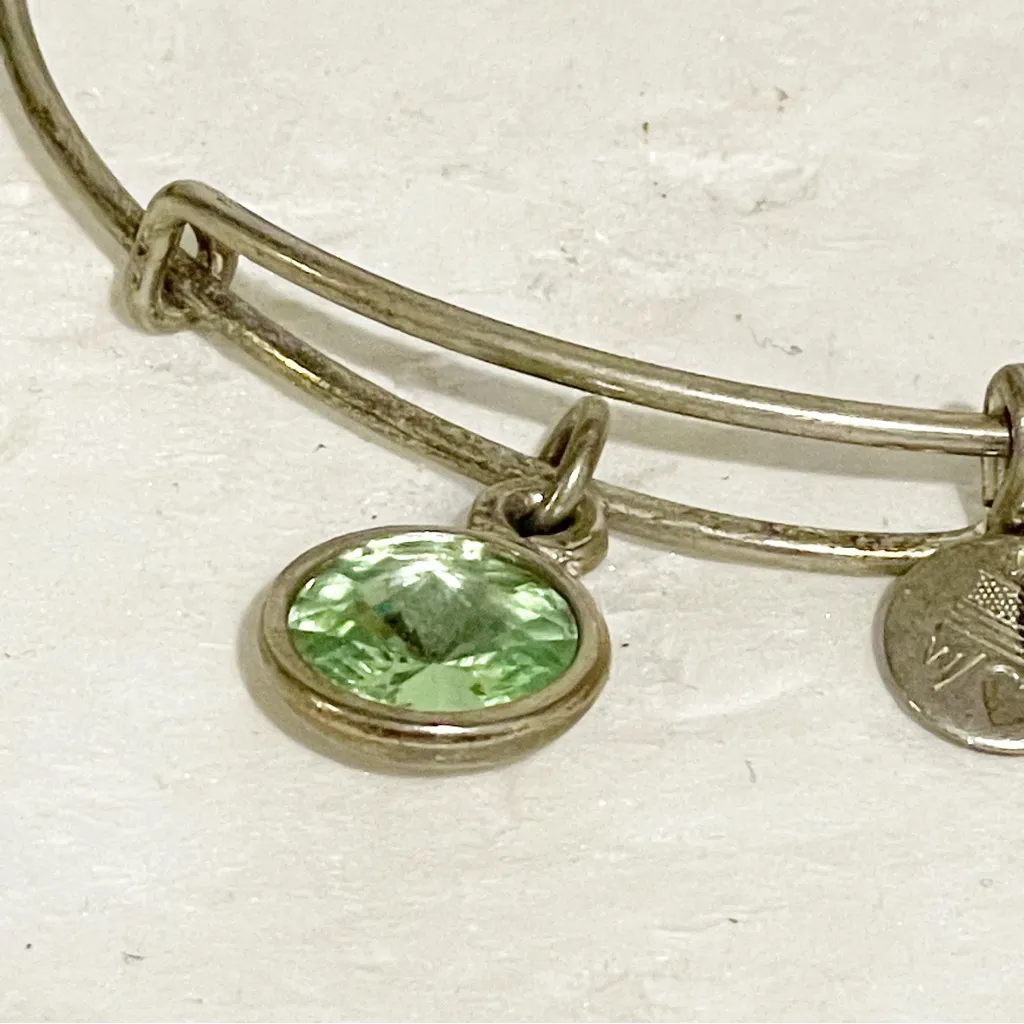 Alex & Ani Silver Metal Birthstone‎ Charm Bracelet Peridot August Jewelry - Image 2