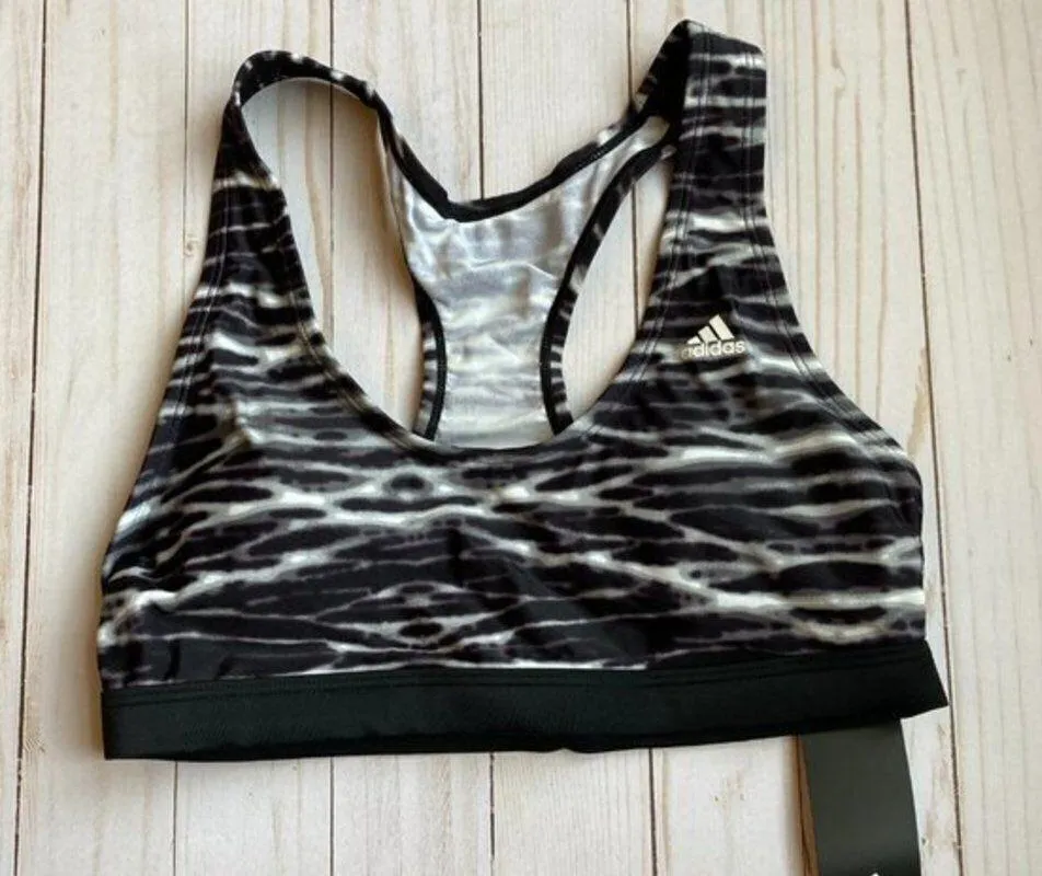 Adidas Nouveau Black Tie Dye Sport Bra Sz S NWT - Image 3
