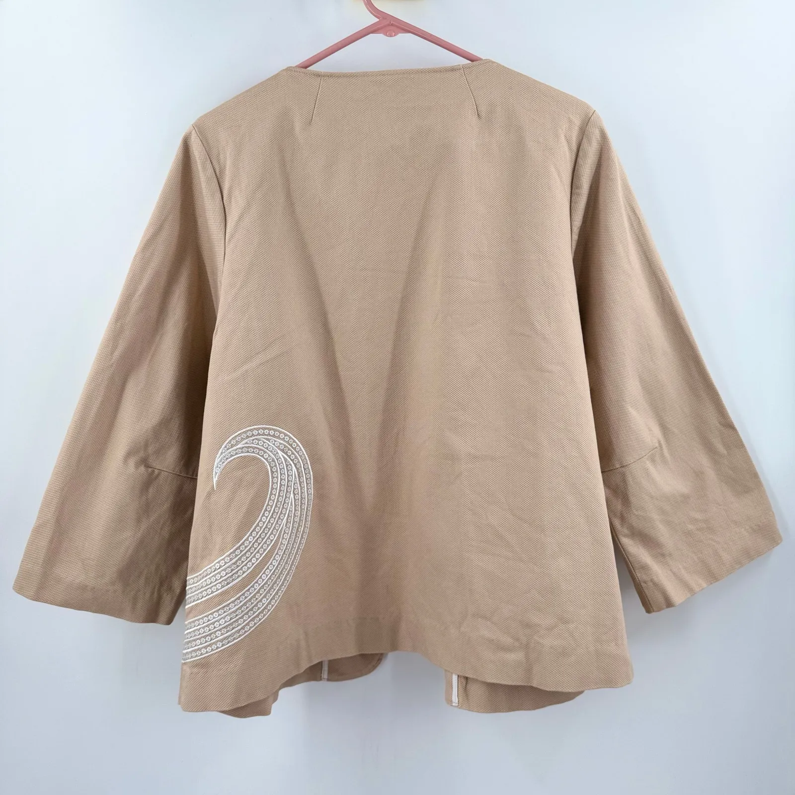 BOB MACKIE Wearable Art Jacket Size 1X Blazer Lagenlook Artsy Plus Curvy Stretch - Image 2