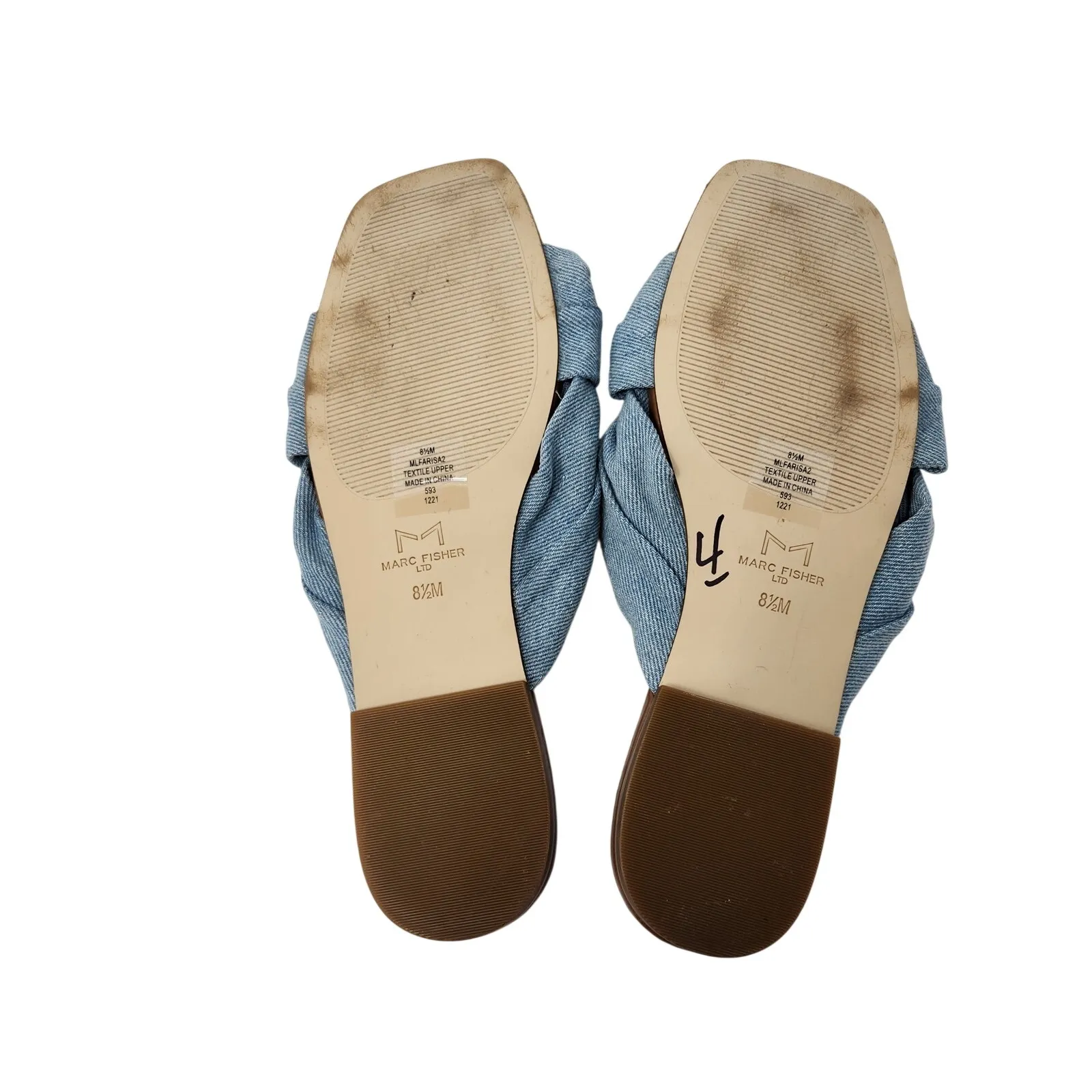 Marc Fisher LTD Slip On Open Toe Knot Farisa 2 Flat Slide Sandals Size 8.5 M - Image 5