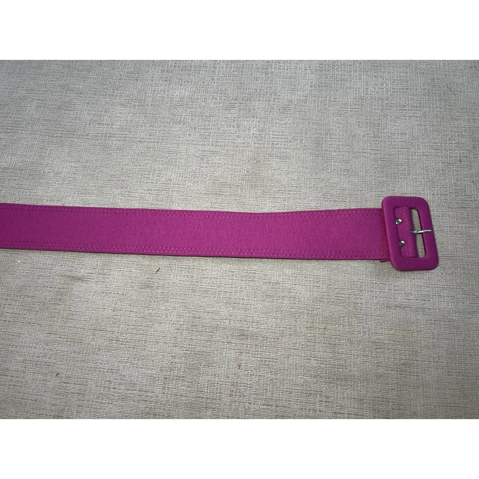 New York & Company Belt Womens Medium Pink Fabric Covered Buckle Wide Grommet - Image 3