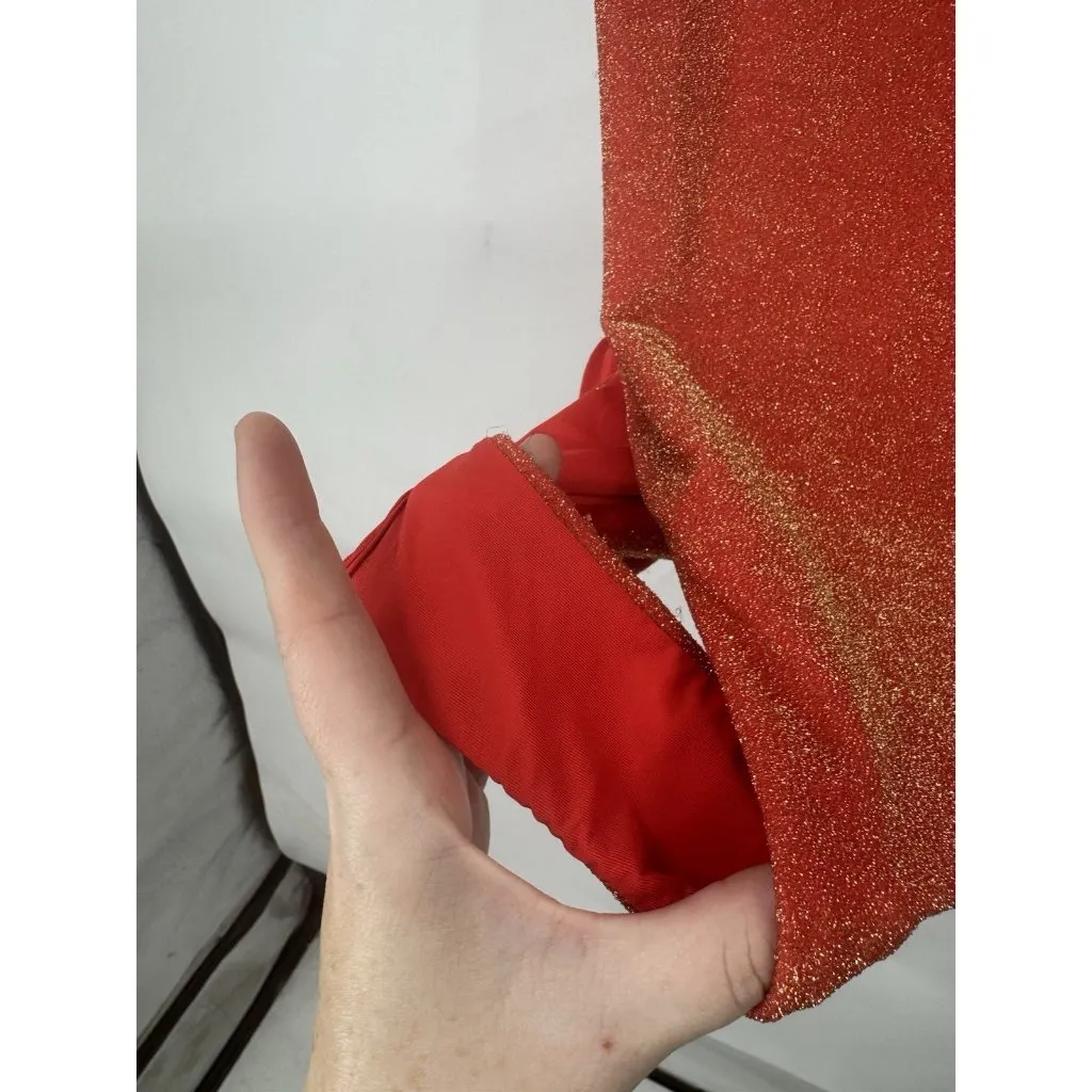 Aerie Sparkle Babewatch One Piece Cheekiest Swimsuit Women L Orange‎ Real Good - Image 4