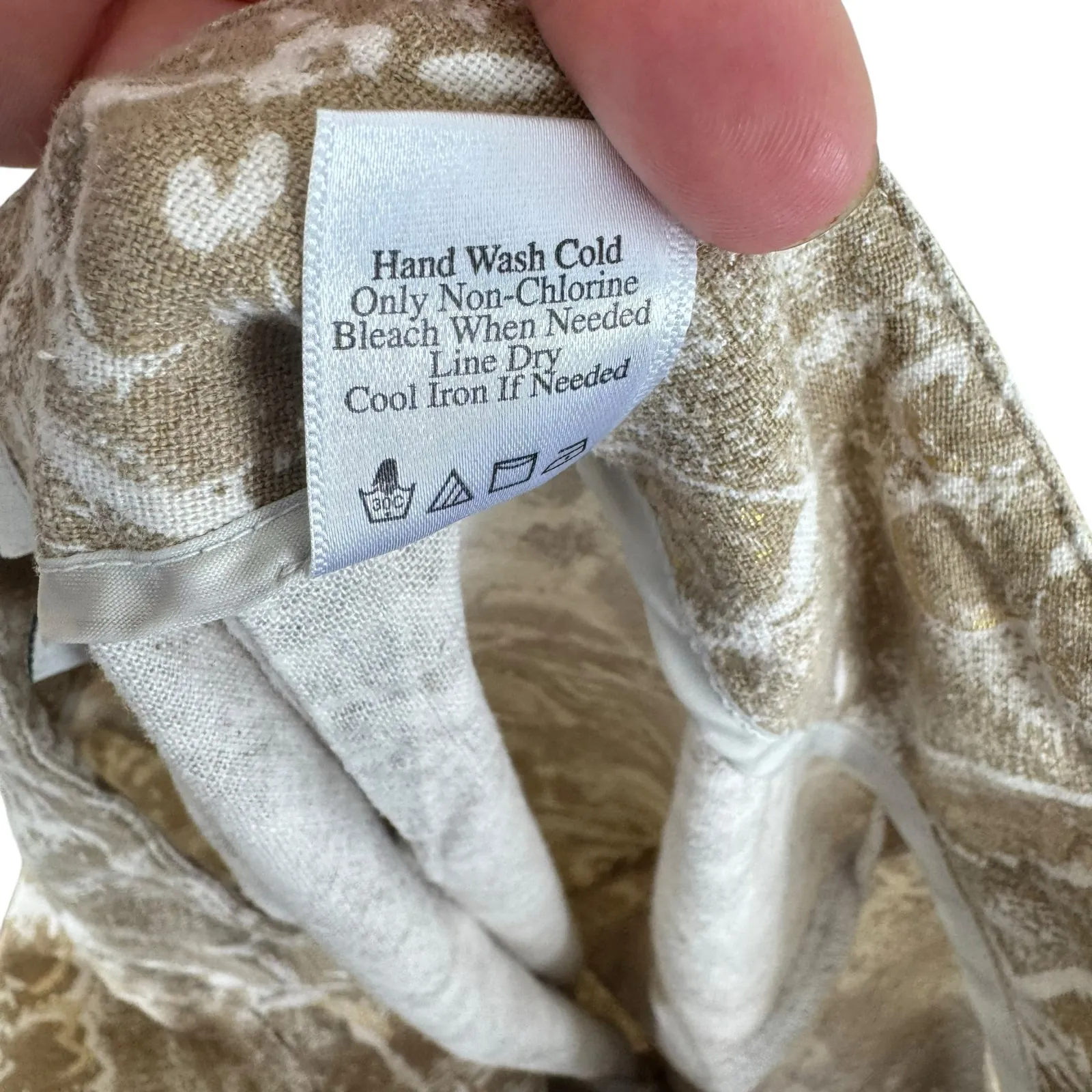 Coldwater Creek Tan Cream Gold Shimmer Linen Blend Mid Rise Capris Size 14P - Image 7