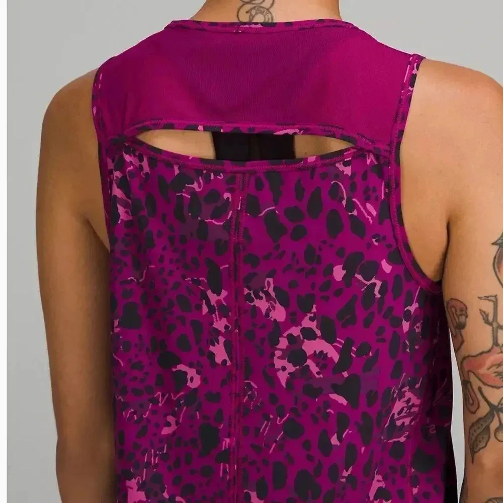 Lululemon Sculpt Tank Top Size 2 Cheetah Camo Magenta Purple Multi/Magenta - Image 8