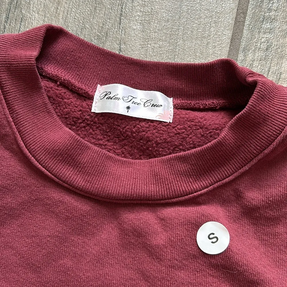 Palm tree crew pullover sweatshirt Red - Image 2
