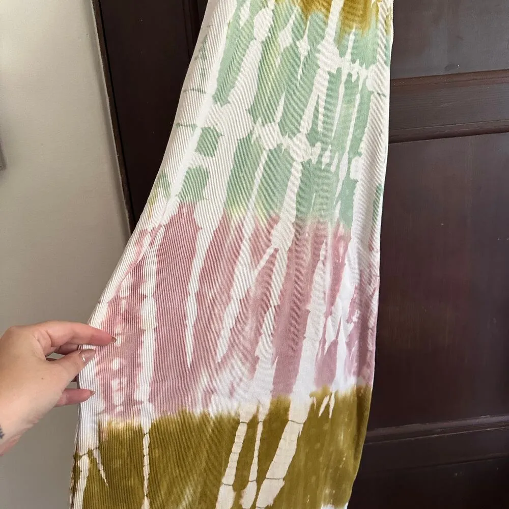 YOUNG FABULOUS & BROKE | Iggy Ribbed Bodycon Midi Dress Multicolor Tie Dye | S - Image 3