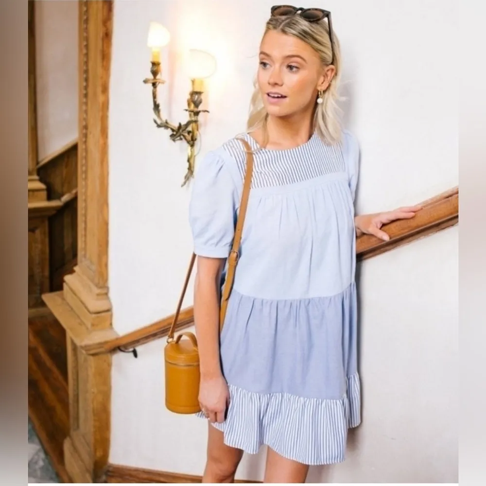 Tuckernuck Pomander Place Exclusive Blue Striped Quinn Dress XS - Image 6