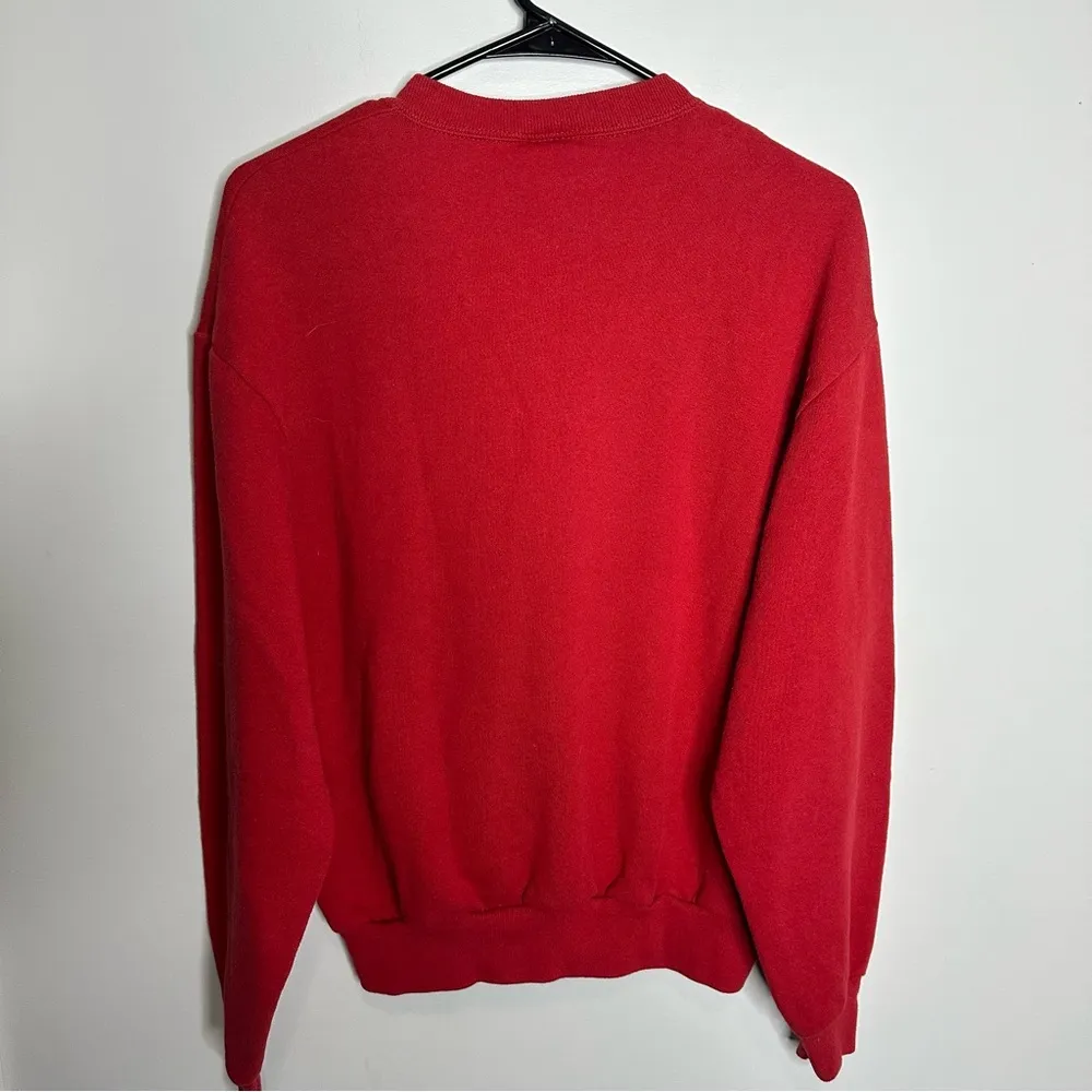 Vintage Mickey Made In USA Embroidered Christmas Crewneck Sweatshirt Size Medium - Image 4