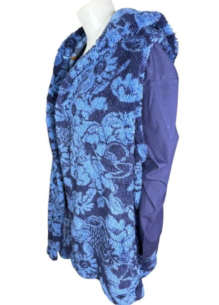 Koolaburra by UGG Cozy Sherpa Hooded Vest & Long Sleeve Tee Navy Floral 3X - Image 12