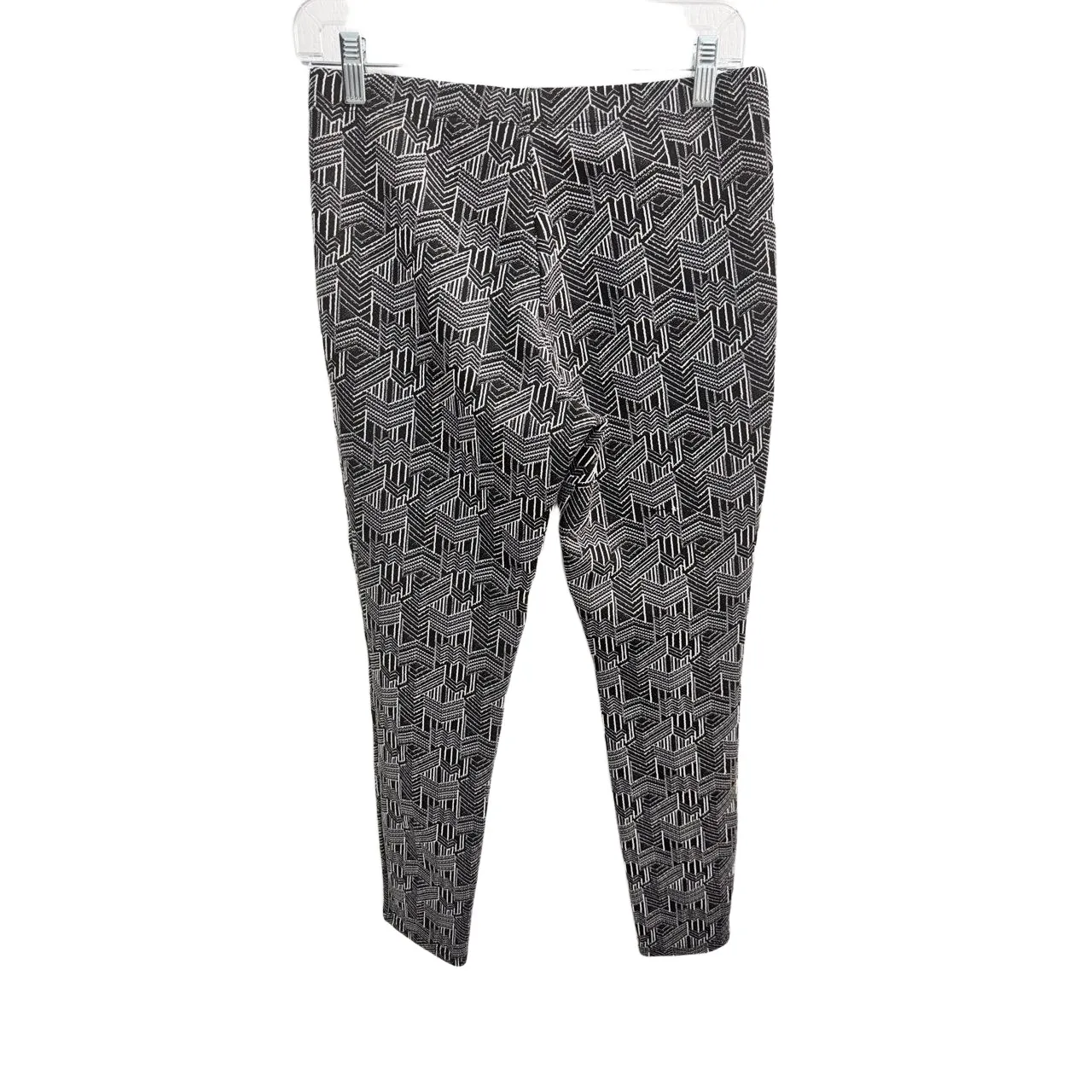 Clara Sun Woo Black White Geometric Pattern Slim Fit Pants Medium powerchic boss - Image 3