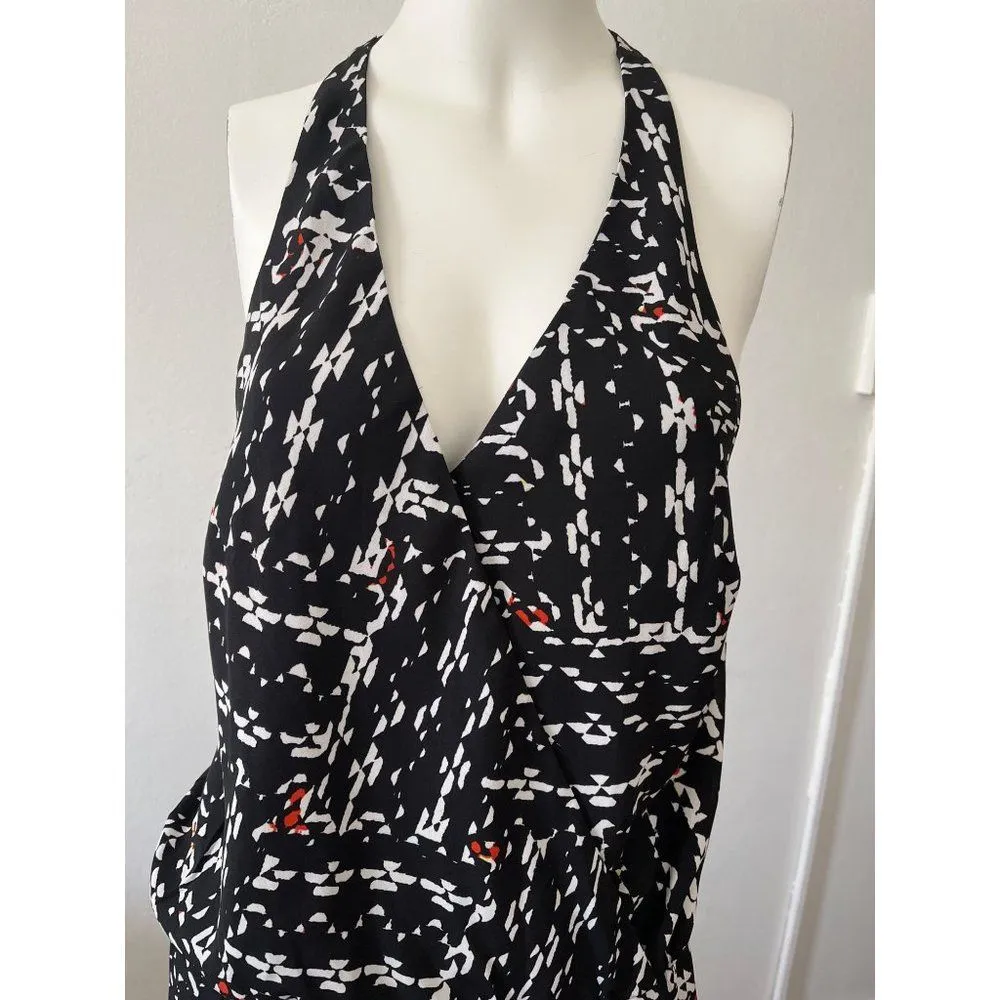 Eight sixty jumpsuit M halter geometric black date night cocktail party club - Image 2