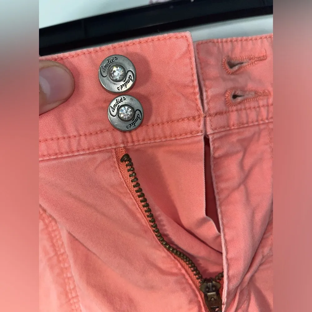 Candie’s Y2K Vintage Crystal Bead Lace Up Sparkle Cargo Utility StyleShorts Sz 9 - Image 10