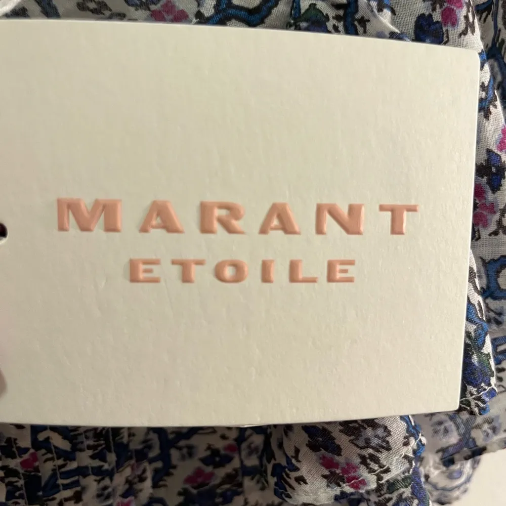 NWT ISABEL MARANT Etoile Madrana Print Flutter Sleeve Blouse Top - Blue White 4 - Image 7